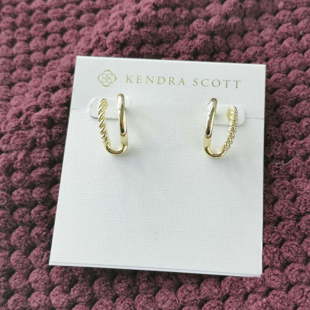 Kendra Scott Gold Twisted Hoop Earrings